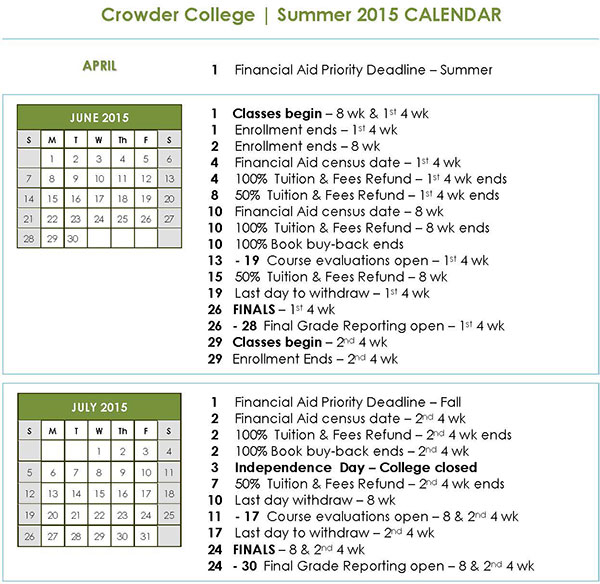 2015 06 calendar Crowder College