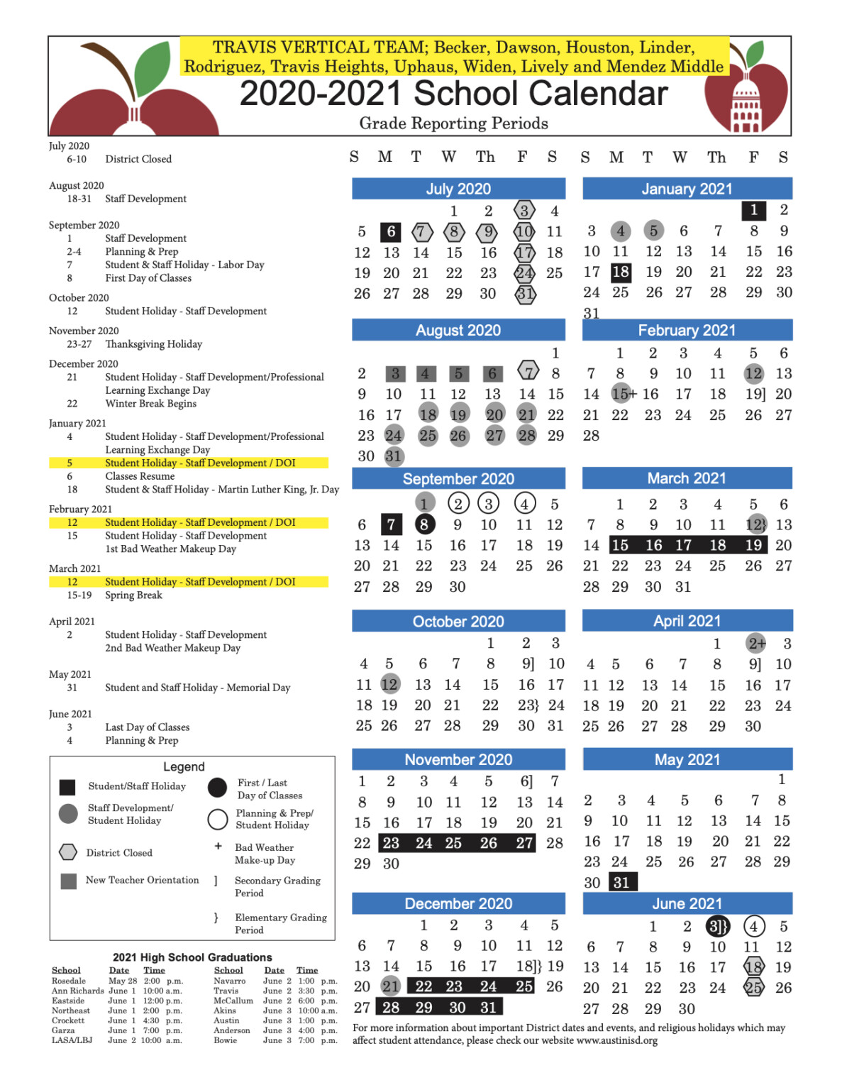 2022 Aisd Calendar Calendar 2022