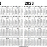 2022 And 2023 Academic Calendar Printable 2 Year Calendar Template