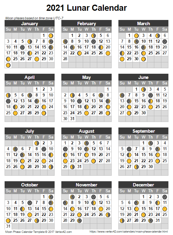 2022 Calendar With Moon Phases