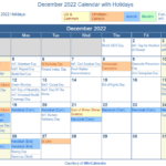 2022 December Calendar