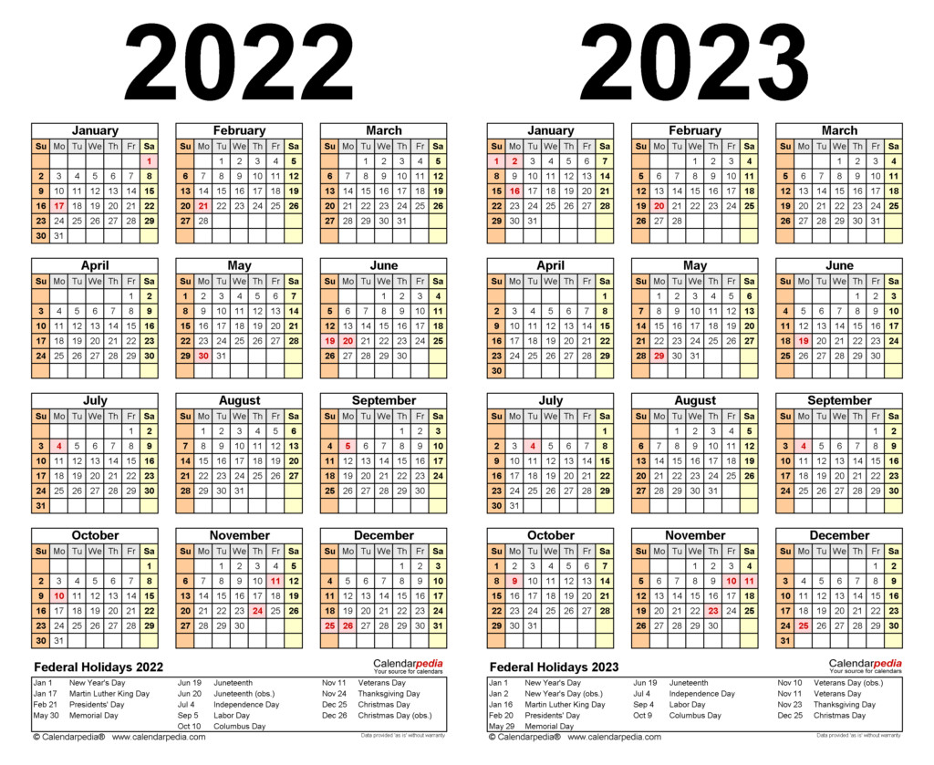 Academic Calendar Template 2022 2023