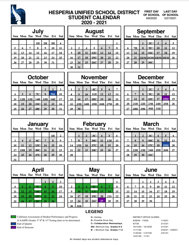 Bay City Public Schools Calender 2021 2020 Printable Calendar 2022 2023