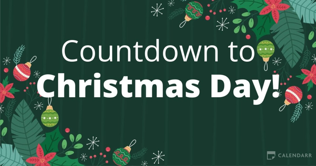 Countdown To Christmas Day Calendarr