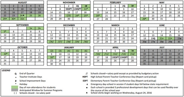 CPS 2016 17 Calendar Released And Winter Break Dates Might Surprise 