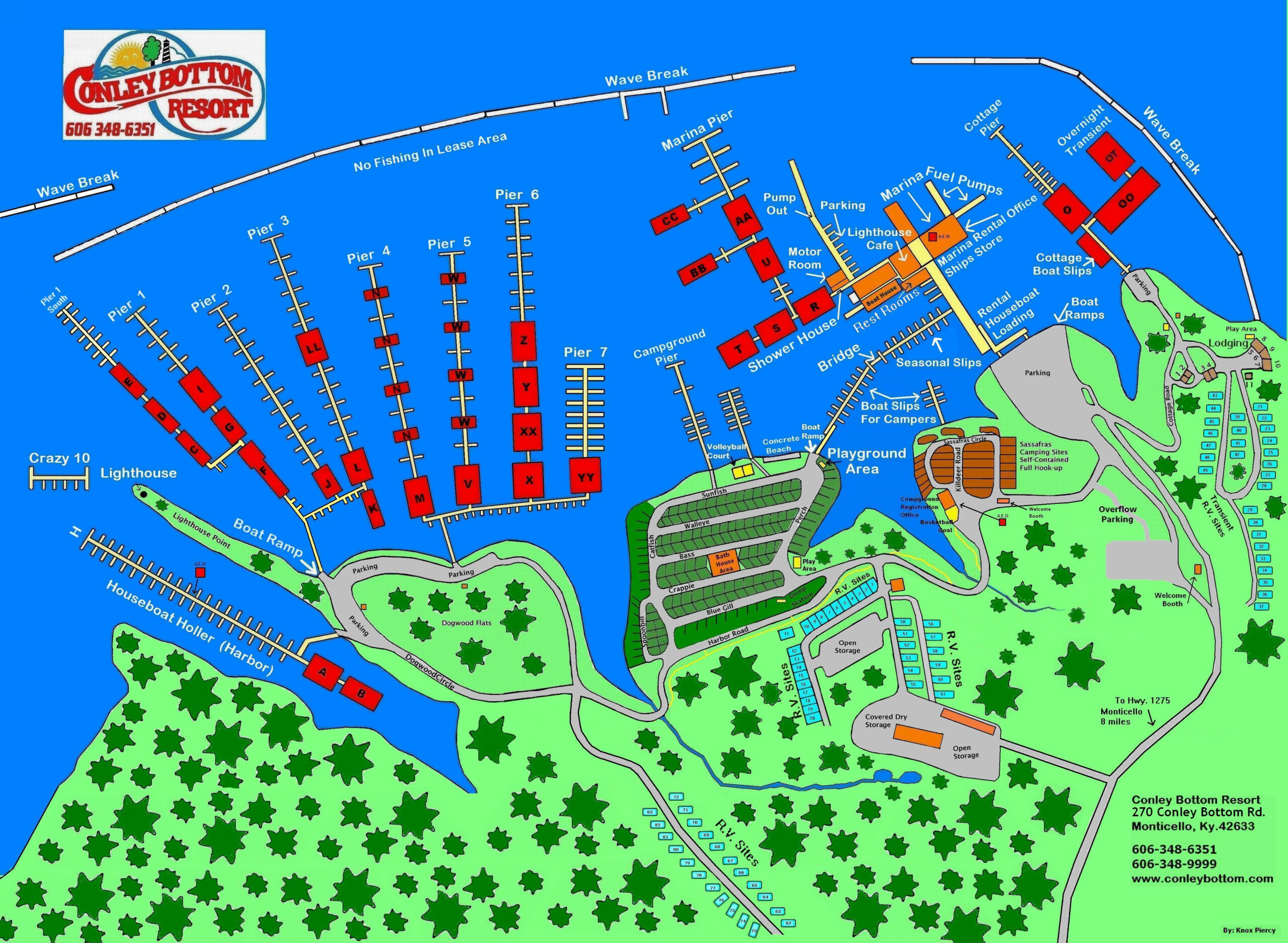 Marina Map Conley Bottom Resort