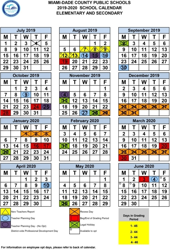 Miami Dade County Calendar 2021 2020 Qualads