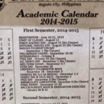 Saint Louis University Baguio City Philippines Academic Calendar 2014