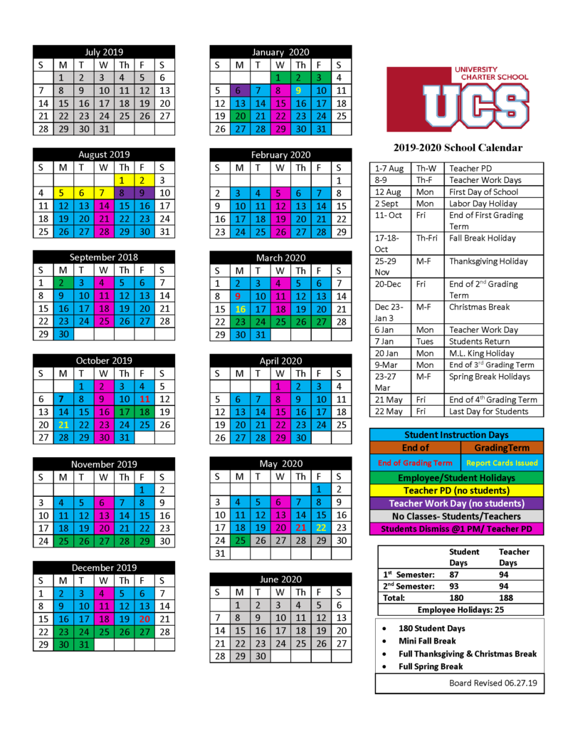 School Schedule For Springs Charter School This Week Printable 