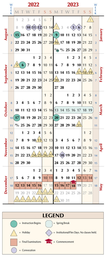 Spring 2023 Calendar Calendars Programs And Academics Chaffey College