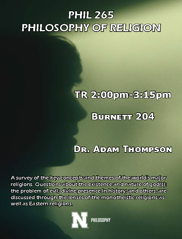 Spring 2023 Course Offering PHIL 265 Philosophy Of Religion 