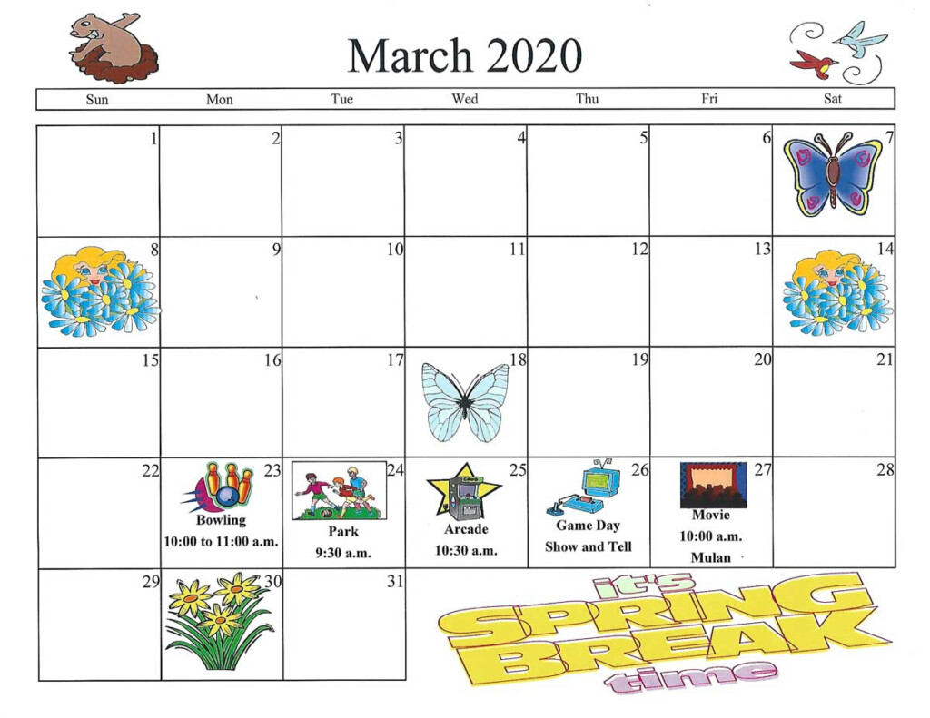 Spring Calendar My First Years Preschool