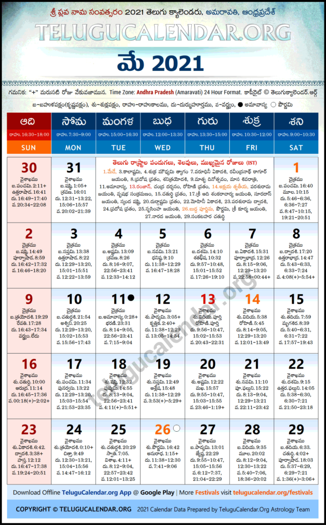 Telugu Calendar 2022 In Telugu