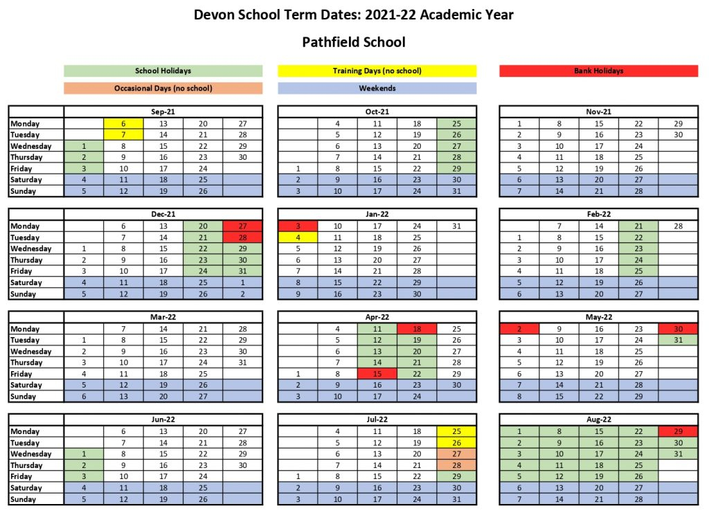 Term Dates Pathfield School