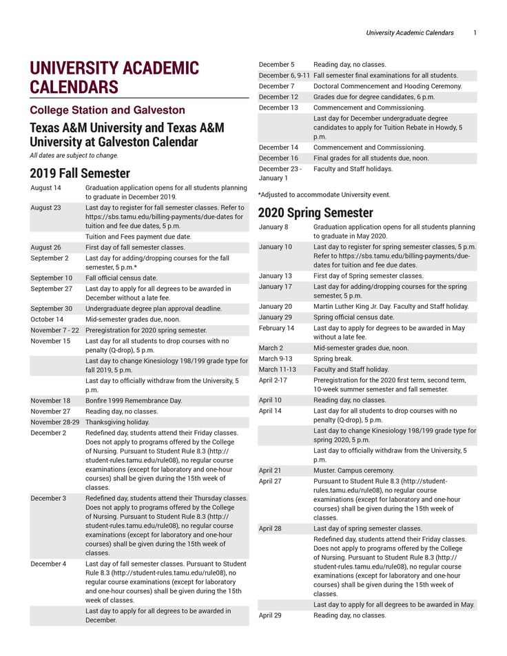 Texas A m Academic Calendar With Holidays Images Https www 