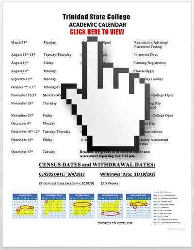 Trinidad State Academic Calendar