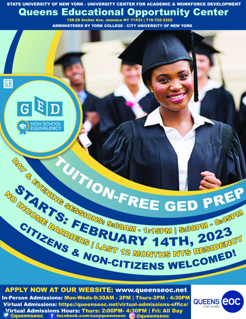 Tuition Free GED Prep Day And Evening Sessions 9 00 AM 1 15 PM 