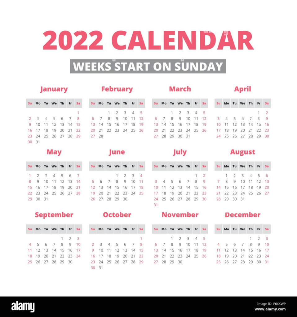 Week Calendar 2022