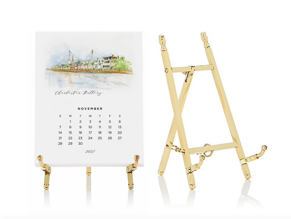 12 Month Charleston Desk Calendar 2021 Watercolor Paintings Etsy 