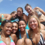 Asian Girls Old Dominion Cheerleaders Enjoying Spring Break