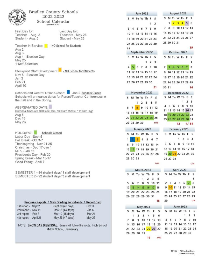 Bradley University 2023 Spring Calendar