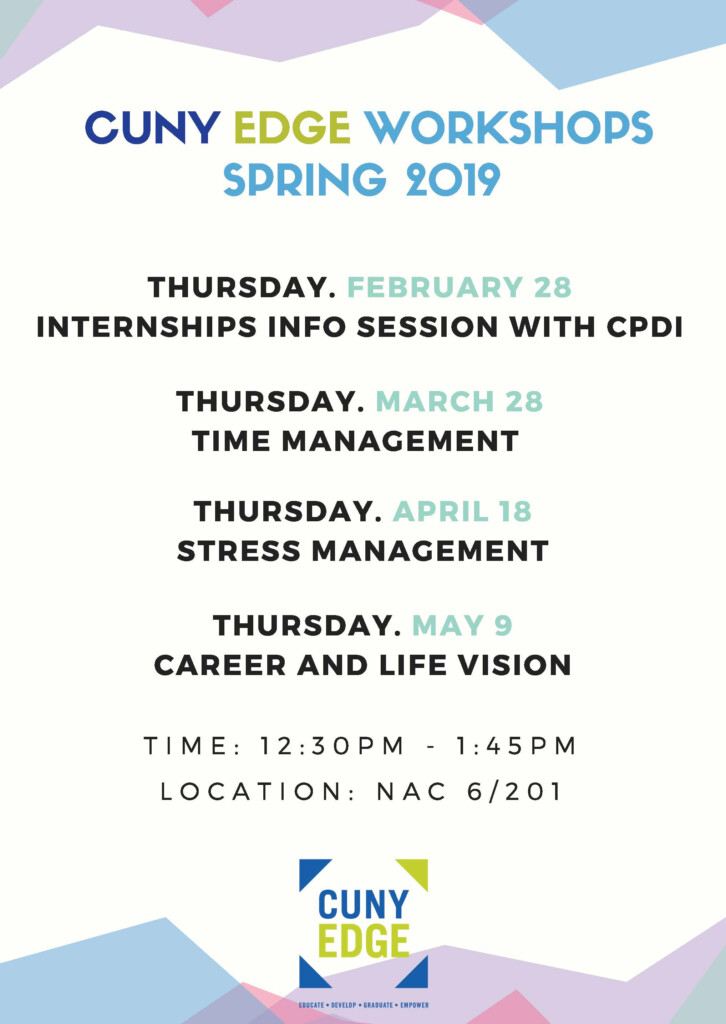 Calendar Events Spring 19 The City College Of New York