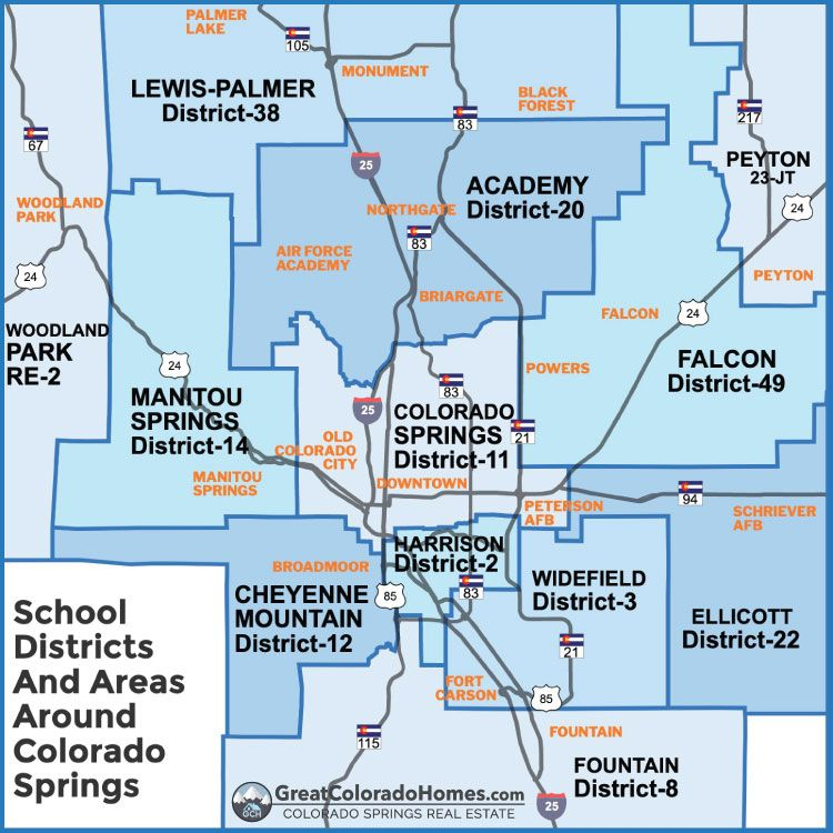 Colorado Springs School Distict Map Colorado Map Colorado Springs 