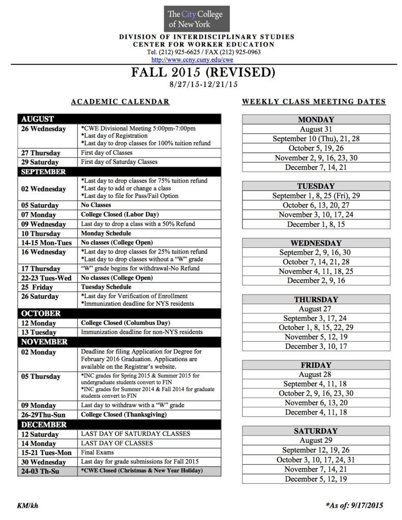 Cuny Academic Calendar Qualads