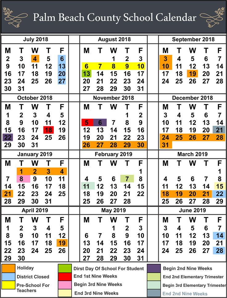 Palm Beach County School Calendar You Calendars School Calendar