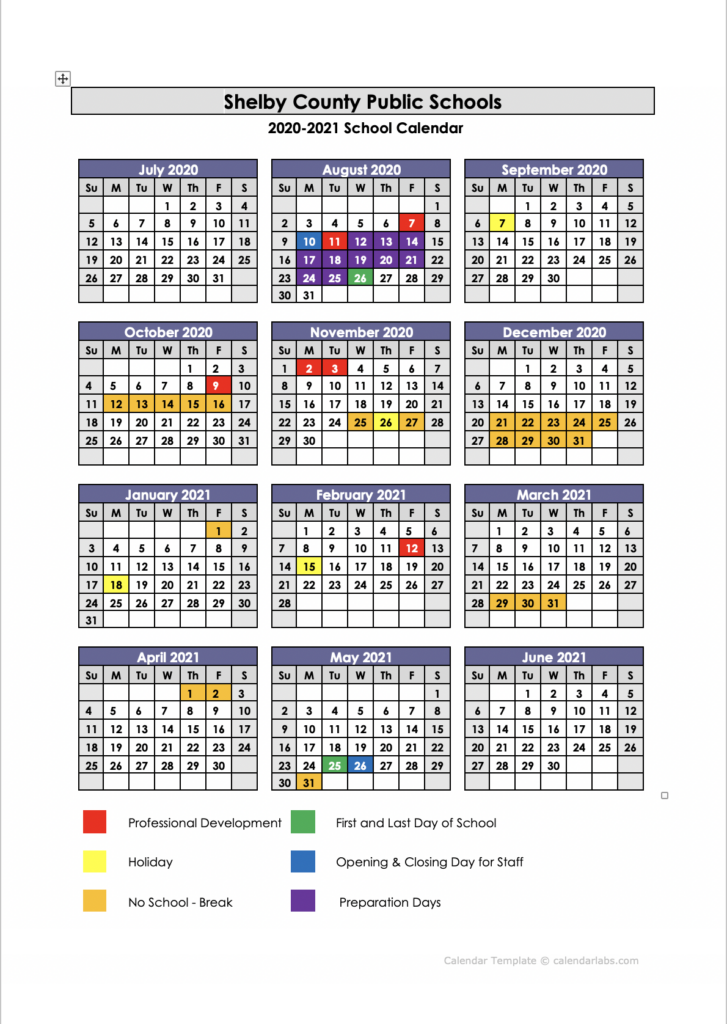 Shelby County Schools Calendar 2022 21 2022 Schoolcalendars