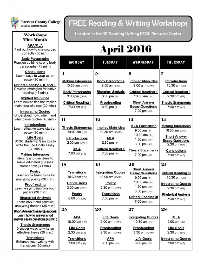 Tcc Academic Calendar Qualads