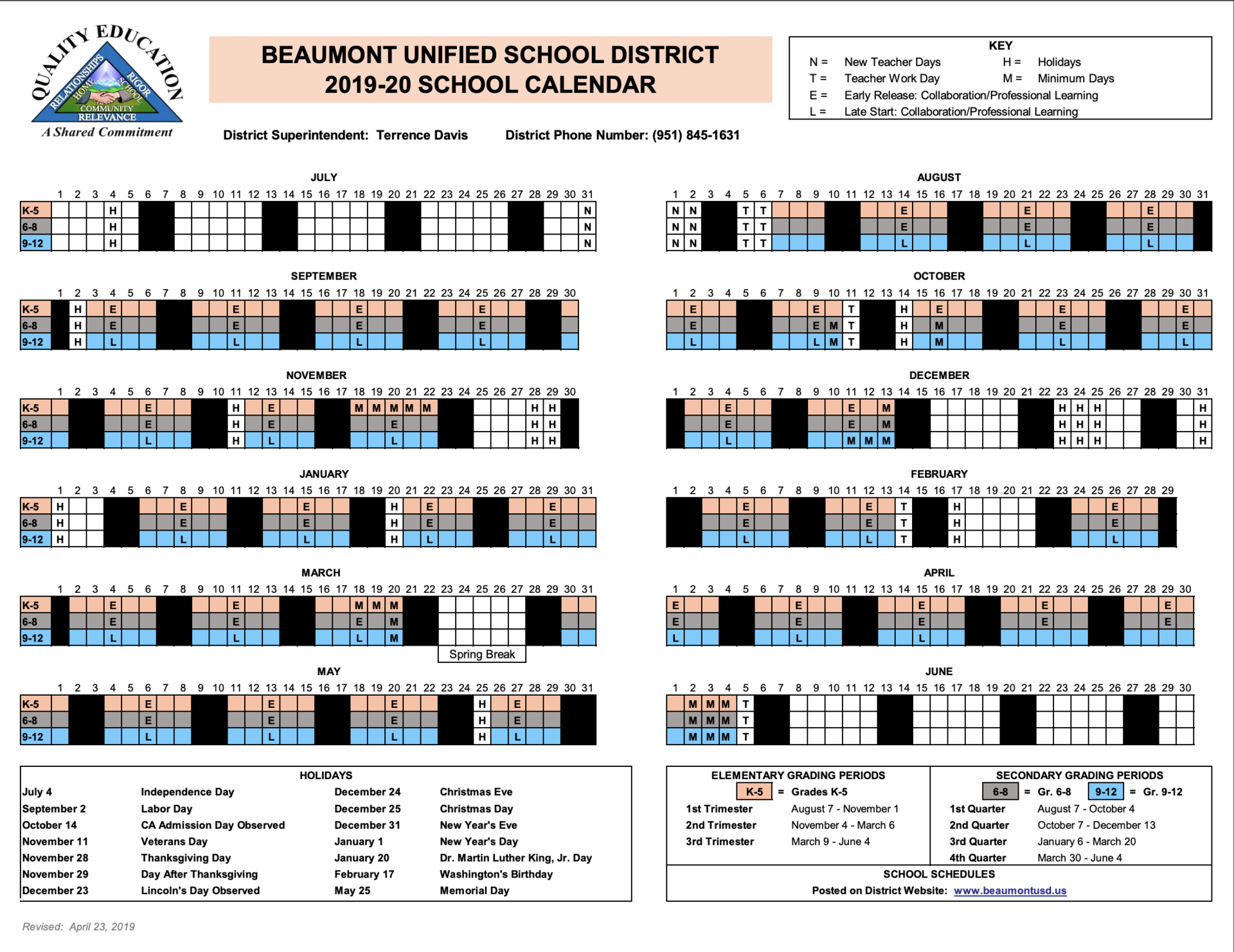 Temecula School District Calendar Printable Calendar 2022 2023